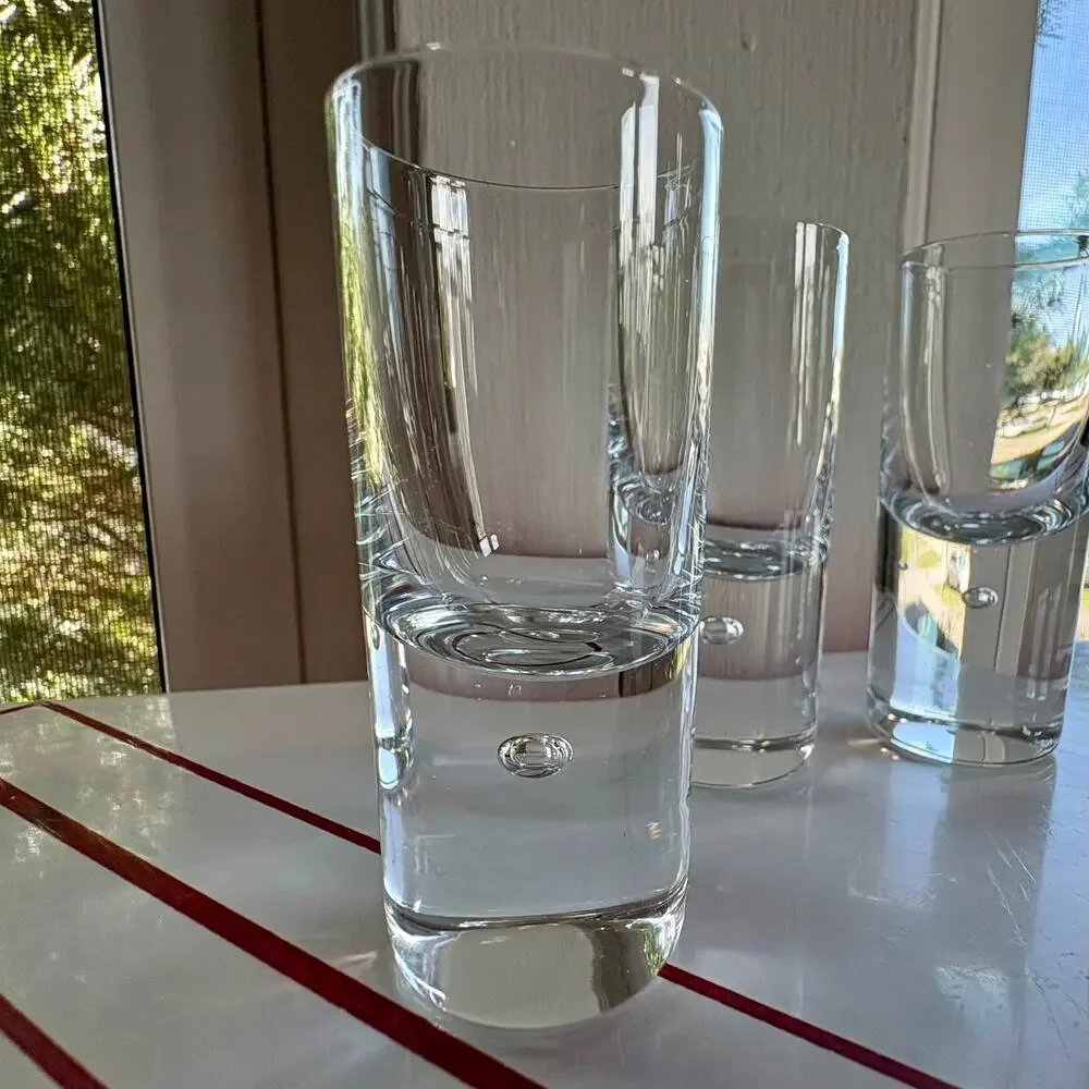 Kosta Boda Pippi Shot Glasses Set of 4 Clear Control Bubble Sweden